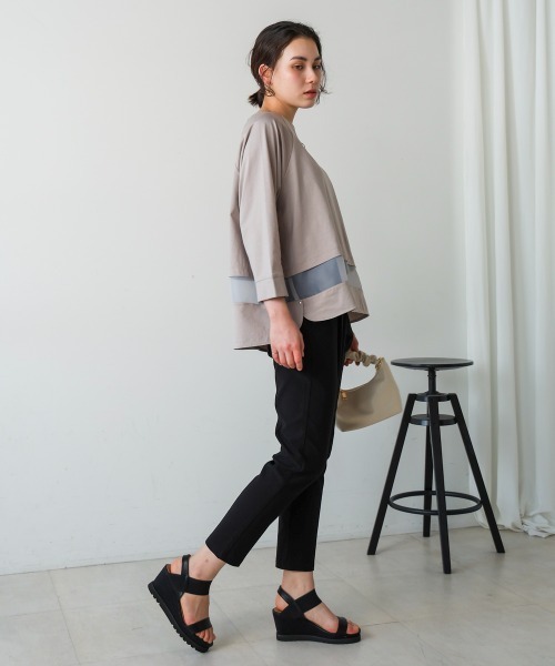 Bou Jeloud（ブージュルード）の「Ｗシルケットシアーラインプルオーバー（Tシャツ/カットソー・レディース・ブラック/グレー/A・FREE）」の9枚目の写真