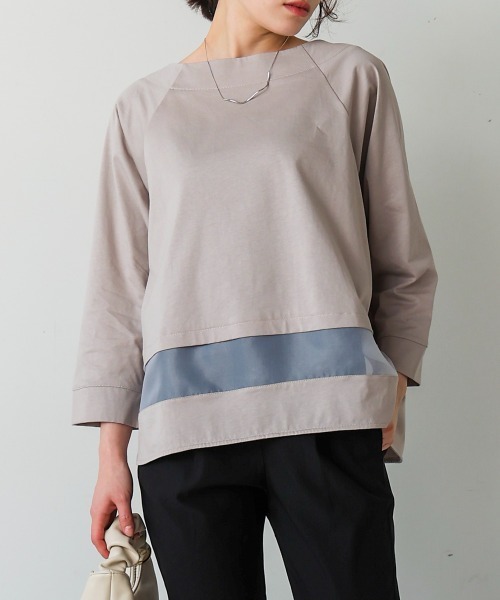 Bou Jeloud（ブージュルード）の「Ｗシルケットシアーラインプルオーバー（Tシャツ/カットソー・レディース・ブラック/グレー/A・FREE）」の10枚目の写真