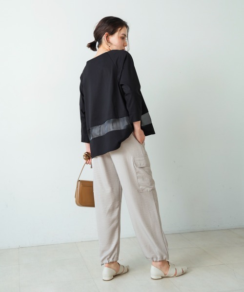 Bou Jeloud（ブージュルード）の「Ｗシルケットシアーラインプルオーバー（Tシャツ/カットソー・レディース・ブラック/グレー/A・FREE）」の22枚目の写真