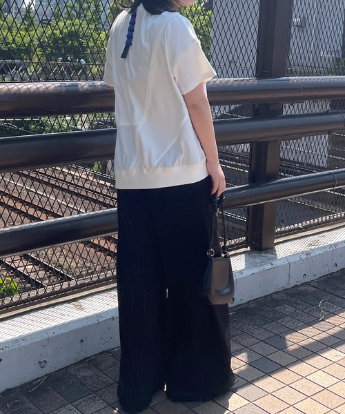 AURA AIRAブラック ワイドパンツ サロペット