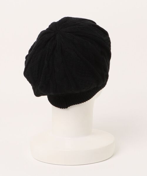 polcadot(ポルカドット)の「COOL TOUGH CABLE BERET/ケーブル ベレー接触冷感生地使用(ハンチング/ベレー帽・レディース・ライトグレー/ブラック/グレイッシュベージュ・FREE)」の4枚目の写真