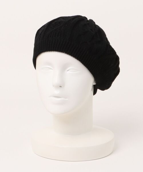 polcadot(ポルカドット)の「COOL TOUGH CABLE BERET/ケーブル ベレー接触冷感生地使用(ハンチング/ベレー帽・レディース・ライトグレー/ブラック/グレイッシュベージュ・FREE)」の8枚目の写真