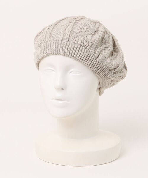 polcadot(ポルカドット)の「COOL TOUGH CABLE BERET/ケーブル ベレー接触冷感生地使用(ハンチング/ベレー帽・レディース・ライトグレー/ブラック/グレイッシュベージュ・FREE)」の10枚目の写真