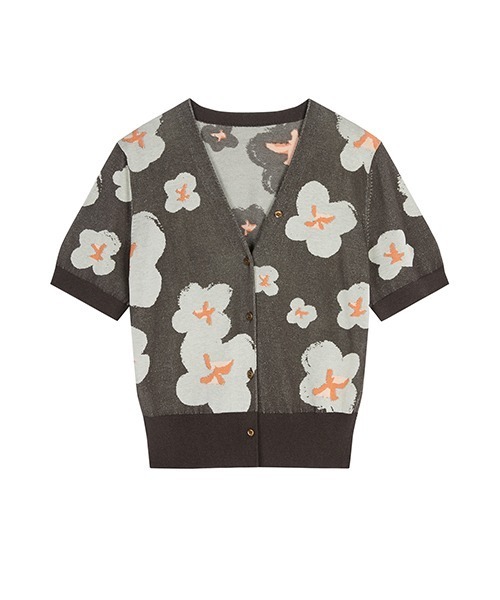 JNBY（ジェーエヌビーワイ）の「Bloom V-neck Cardigan / Vネックカーディガン（ニット/セーター・レディース・グレー/ブラウン・38/40）」の9枚目の写真