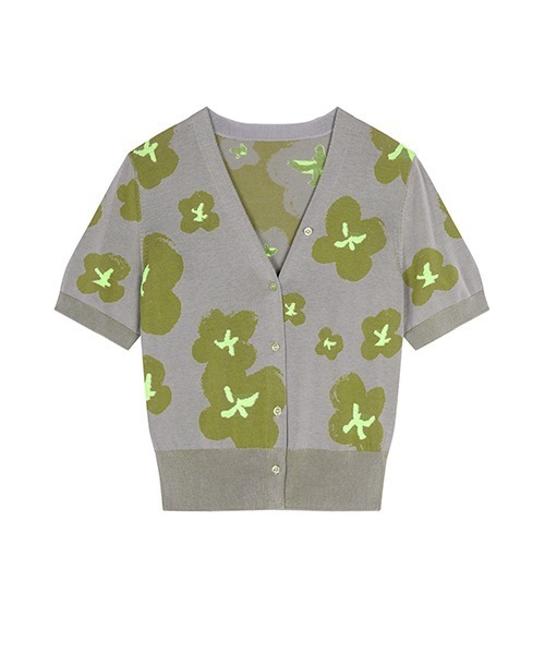 JNBY（ジェーエヌビーワイ）の「Bloom V-neck Cardigan / Vネックカーディガン（ニット/セーター・レディース・グレー/ブラウン・38/40）」の22枚目の写真