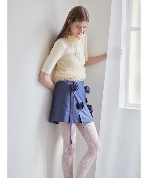 etre loin(エトルワン)の「Rose mini skirt(スカート・レディース・ブルー/グレー/ブラック・M)」の7枚目の写真