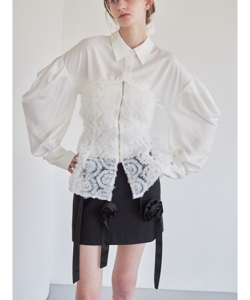 etre loin(エトルワン)の「Rose mini skirt(スカート・レディース・ブルー/グレー/ブラック・M)」の8枚目の写真