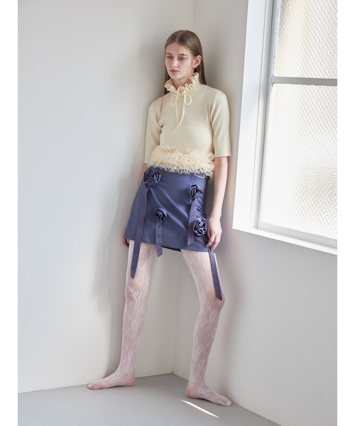 etre loin(エトルワン)の「Rose mini skirt(スカート・レディース・ブルー/グレー/ブラック・M)」の5枚目の写真