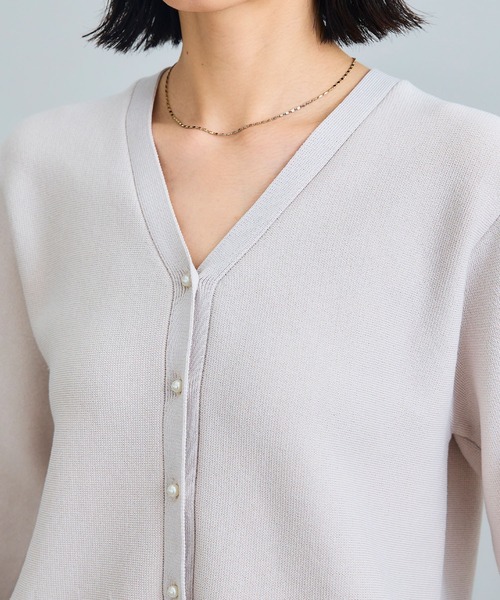 CROSS FUNCTION（クロスファンクション）の「《洗える》サマ美え マシュマロミラノAラインペプラムカーディガン【CF/クロスファンクション】（カーディガン/ボレロ・レディース・ライトベージュ/ブラック/レッド/ネイビー/ライトブルー・L/M/LL）」の17枚目の写真