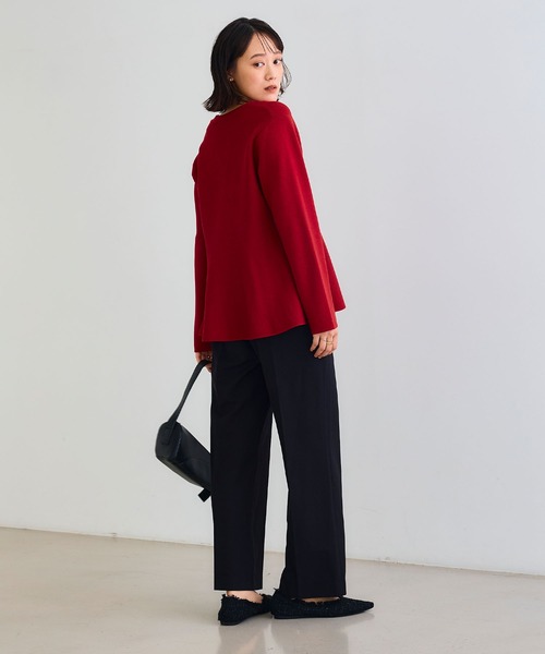 CROSS FUNCTION（クロスファンクション）の「《洗える》サマ美え マシュマロミラノAラインペプラムカーディガン【CF/クロスファンクション】（カーディガン/ボレロ・レディース・ライトベージュ/ブラック/レッド/ネイビー/ライトブルー・L/M/LL）」の16枚目の写真