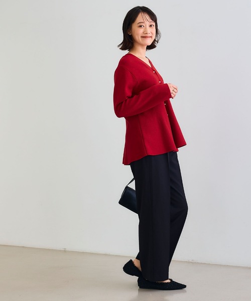 CROSS FUNCTION（クロスファンクション）の「《洗える》サマ美え マシュマロミラノAラインペプラムカーディガン【CF/クロスファンクション】（カーディガン/ボレロ・レディース・ライトベージュ/ブラック/レッド/ネイビー/ライトブルー・L/M/LL）」の15枚目の写真