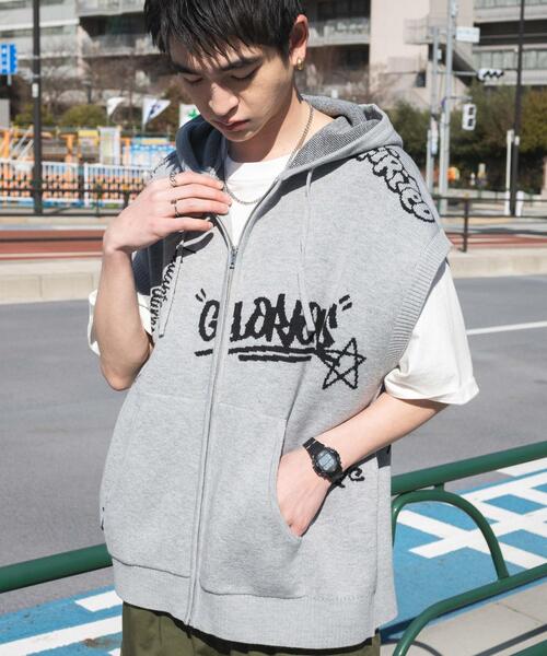 WEGO（ウィゴー）の「WEGO/ジャガードノースリジップパーカー（ベスト・メンズ・グレー/ブラック・MEDIUM/LARGE）」の11枚目の写真