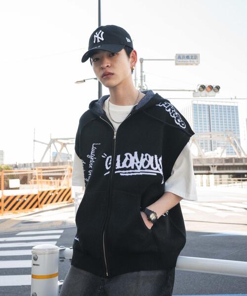 WEGO（ウィゴー）の「WEGO/ジャガードノースリジップパーカー（ベスト・メンズ・グレー/ブラック・MEDIUM/LARGE）」の14枚目の写真