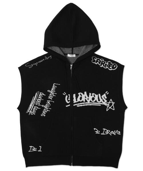 WEGO（ウィゴー）の「WEGO/ジャガードノースリジップパーカー（ベスト・メンズ・グレー/ブラック・MEDIUM/LARGE）」の20枚目の写真