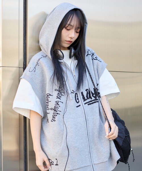 セール】WEGO/ジャガードノースリジップパーカー（ベスト）｜WEGO