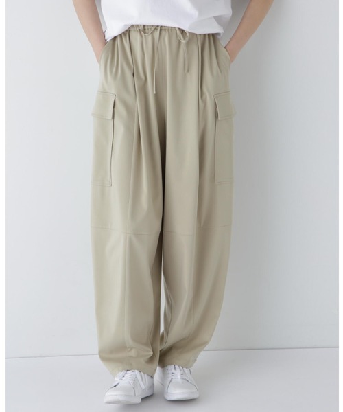 新品　L'Appartement フィブリルサテン カーゴパンツ セール】◇CU/PEフィブリルサテンストレッチパンツ（カーゴパンツ