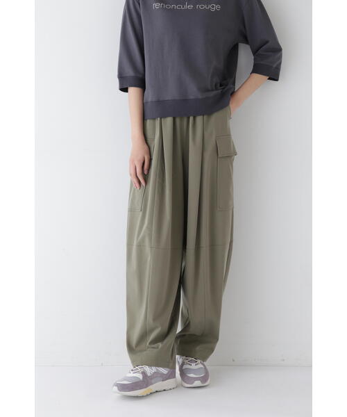 セール】◇CU/PEフィブリルサテンストレッチパンツ（カーゴパンツ