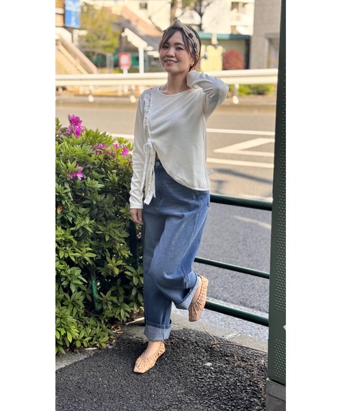 DIP IN CHOCOLATE(ディップインチョコレート)の「アシメデザインカットソー【DIP IN CHOCOLATE】(Tシャツ/カットソー・レディース・ブラック/グレー/オフホワイト・F)」の6枚目の写真