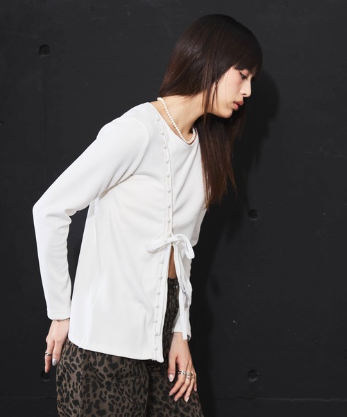 DIP IN CHOCOLATE(ディップインチョコレート)の「アシメデザインカットソー【DIP IN CHOCOLATE】(Tシャツ/カットソー・レディース・ブラック/グレー/オフホワイト・F)」の19枚目の写真