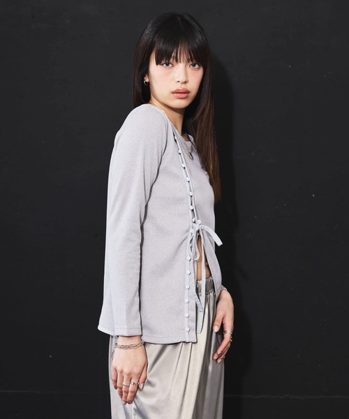 DIP IN CHOCOLATE(ディップインチョコレート)の「アシメデザインカットソー【DIP IN CHOCOLATE】(Tシャツ/カットソー・レディース・ブラック/グレー/オフホワイト・F)」の10枚目の写真