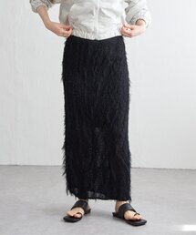 VENCEEXCHANGE | 麻タッチフリンジニットストレートスカート(スカート)