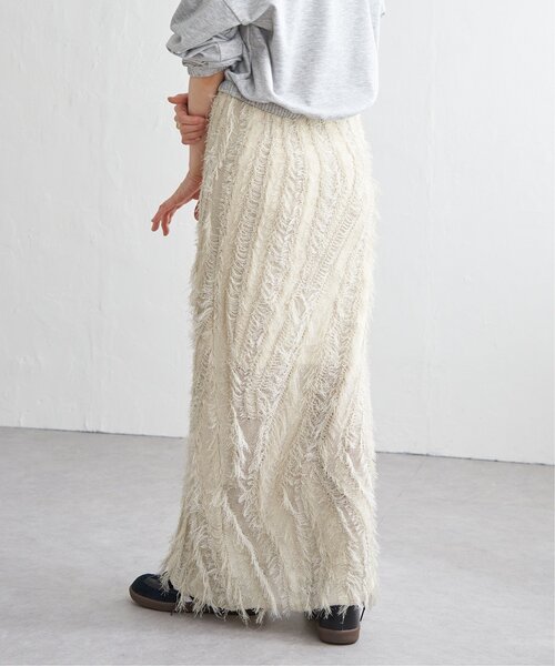 VENCEEXCHANGE（ヴァンスエクスチェンジ）の「麻タッチフリンジニットストレートスカート（スカート・レディース・その他1/ブラック/アイボリー・FREE）」の17枚目の写真