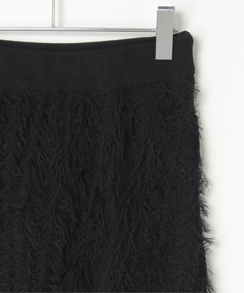 VENCEEXCHANGE（ヴァンスエクスチェンジ）の「麻タッチフリンジニットストレートスカート（スカート・レディース・その他1/ブラック/アイボリー・FREE）」の8枚目の写真