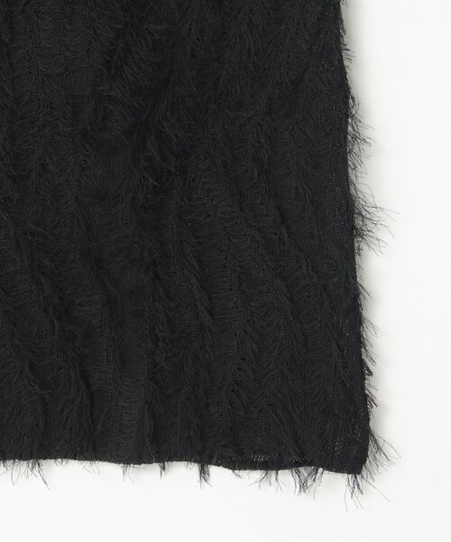 VENCEEXCHANGE（ヴァンスエクスチェンジ）の「麻タッチフリンジニットストレートスカート（スカート・レディース・その他1/ブラック/アイボリー・FREE）」の9枚目の写真