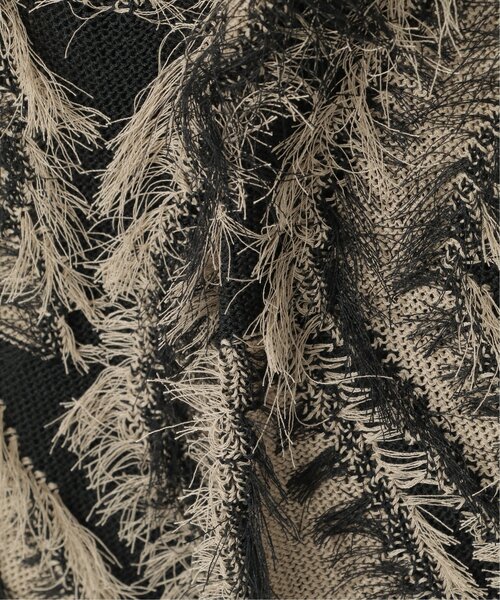 VENCEEXCHANGE（ヴァンスエクスチェンジ）の「麻タッチフリンジニットストレートスカート（スカート・レディース・その他1/ブラック/アイボリー・FREE）」の14枚目の写真