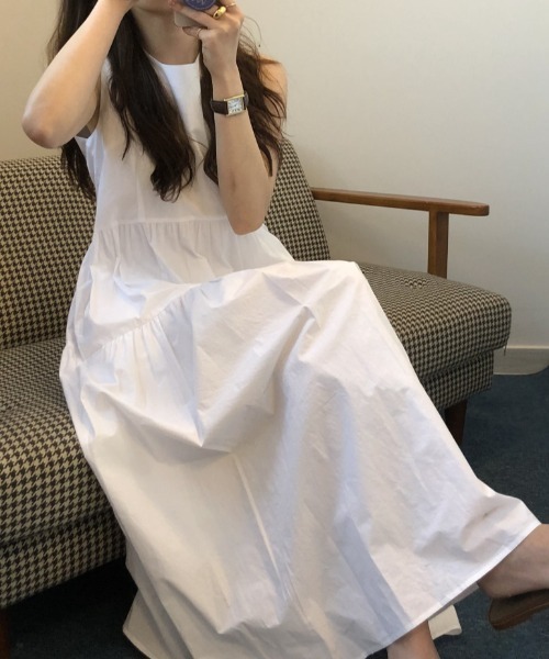 deux amour（ドゥーザムール）の「ポケット付きノースリティアードワンピース（ワンピース・レディース・ホワイト/ブラック/ブルー・FREE）」の19枚目の写真