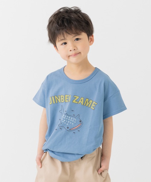 chil2（チルツー）の「ステッチ刺繍半袖Tシャツ（Tシャツ/カットソー・キッズ・サックスブルー/ホワイト/ピンク/ネイビー/イエロー・80ｃｍ/90cm/100cm/110cm/120cm/130cm）」の3枚目の写真