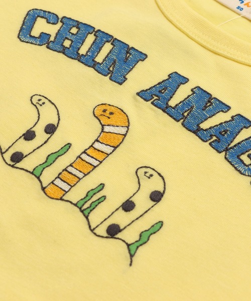 chil2（チルツー）の「ステッチ刺繍半袖Tシャツ（Tシャツ/カットソー・キッズ・サックスブルー/ホワイト/ピンク/ネイビー/イエロー・80ｃｍ/90cm/100cm/110cm/120cm/130cm）」の9枚目の写真