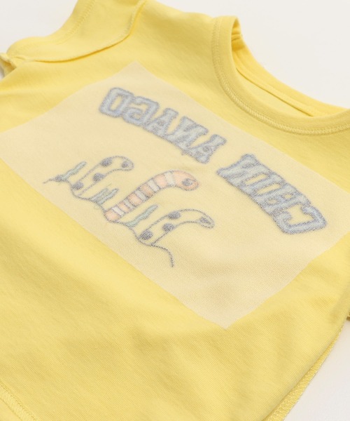 chil2（チルツー）の「ステッチ刺繍半袖Tシャツ（Tシャツ/カットソー・キッズ・サックスブルー/ホワイト/ピンク/ネイビー/イエロー・80ｃｍ/90cm/100cm/110cm/120cm/130cm）」の11枚目の写真