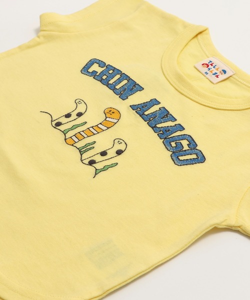 chil2（チルツー）の「ステッチ刺繍半袖Tシャツ（Tシャツ/カットソー・キッズ・サックスブルー/ホワイト/ピンク/ネイビー/イエロー・80ｃｍ/90cm/100cm/110cm/120cm/130cm）」の13枚目の写真