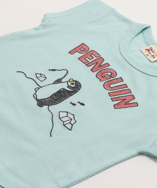 chil2（チルツー）の「ステッチ刺繍半袖Tシャツ（Tシャツ/カットソー・キッズ・サックスブルー/ホワイト/ピンク/ネイビー/イエロー・80ｃｍ/90cm/100cm/110cm/120cm/130cm）」の15枚目の写真