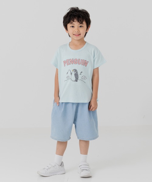 chil2（チルツー）の「ステッチ刺繍半袖Tシャツ（Tシャツ/カットソー・キッズ・サックスブルー/ホワイト/ピンク/ネイビー/イエロー・80ｃｍ/90cm/100cm/110cm/120cm/130cm）」の22枚目の写真