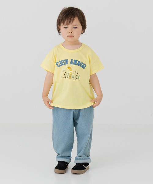 chil2（チルツー）の「ステッチ刺繍半袖Tシャツ（Tシャツ/カットソー・キッズ・サックスブルー/ホワイト/ピンク/ネイビー/イエロー・80ｃｍ/90cm/100cm/110cm/120cm/130cm）」の20枚目の写真