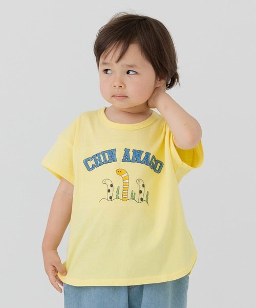 chil2（チルツー）の「ステッチ刺繍半袖Tシャツ（Tシャツ/カットソー・キッズ・サックスブルー/ホワイト/ピンク/ネイビー/イエロー・80ｃｍ/90cm/100cm/110cm/120cm/130cm）」の19枚目の写真