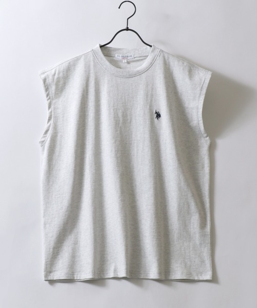 U.S. POLO ASSN.(ユーエスポロアッスン)の「U.S. POLO ASSN./ユーエスポロアッスン 別注 オーバーサイズ ワンポイント刺繍 ノースリーブシャツ タンクトップ(タンクトップ・メンズ・ダークグリーン/カーキ/ブラック/オートミール/ダークブルー/ホワイト・M/L/LL)」の3枚目の写真