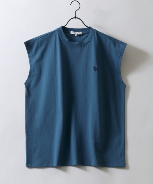 U.S. POLO ASSN.(ユーエスポロアッスン)の「U.S. POLO ASSN./ユーエスポロアッスン 別注 オーバーサイズ ワンポイント刺繍 ノースリーブシャツ タンクトップ(タンクトップ・メンズ・ダークグリーン/カーキ/ブラック/オートミール/ダークブルー/ホワイト・M/L/LL)」の6枚目の写真