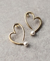 パール付ハートピアス / ニッケルフリー