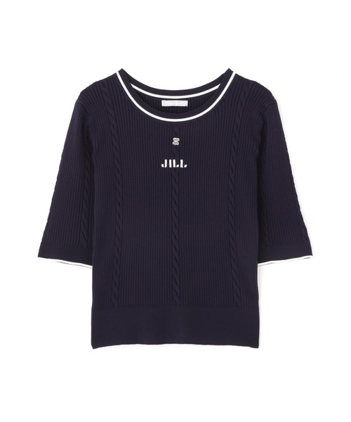 JILL by JILL STUART（ジルバイジルスチュアート）の「◇半袖ジャガードニット（ニット/セーター・レディース・グレー/ブルー/ホワイト/ピンク/ネイビー/ピンク系その他・FREE）」の14枚目の写真