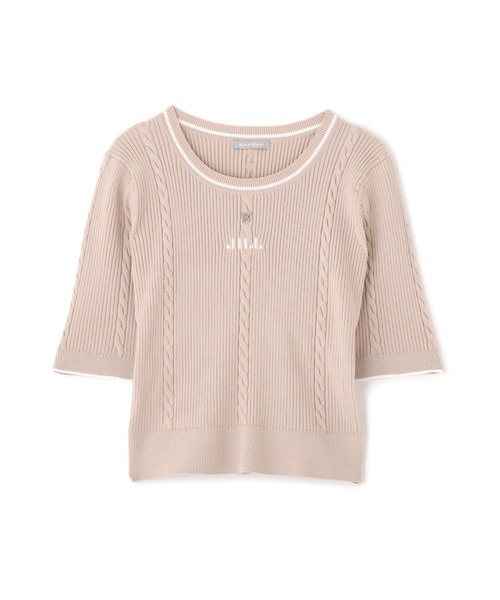 JILL by JILL STUART（ジルバイジルスチュアート）の「◇半袖ジャガードニット（ニット/セーター・レディース・グレー/ブルー/ホワイト/ピンク/ネイビー/ピンク系その他・FREE）」の16枚目の写真