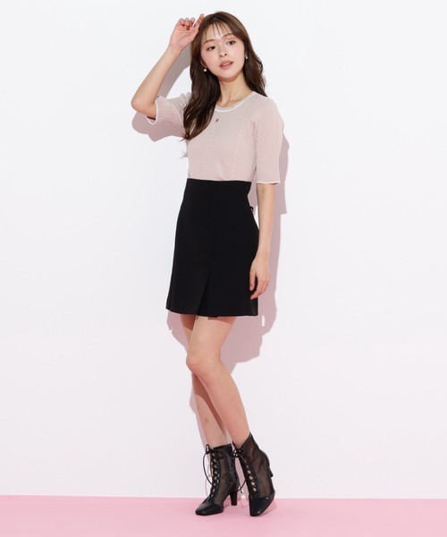 JILL by JILL STUART（ジルバイジルスチュアート）の「◇半袖ジャガードニット（ニット/セーター・レディース・グレー/ブルー/ホワイト/ピンク/ネイビー/ピンク系その他・FREE）」の21枚目の写真