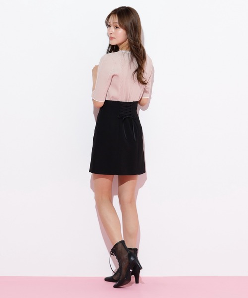 JILL by JILL STUART（ジルバイジルスチュアート）の「◇半袖ジャガードニット（ニット/セーター・レディース・グレー/ブルー/ホワイト/ピンク/ネイビー/ピンク系その他・FREE）」の22枚目の写真