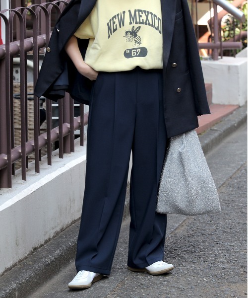 Right-on(ライトオン)の「【OWN】「キレカナ」3Dワイドパンツ(その他パンツ・レディース・ネイビー/ベージュ/ブラック・M/L/XL/S)」の15枚目の写真