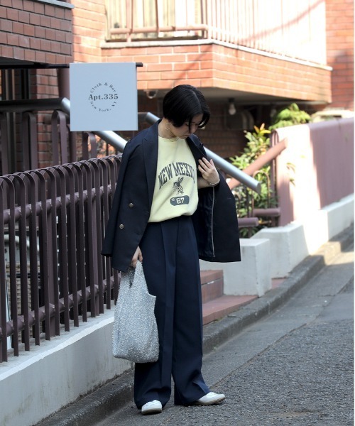 Right-on(ライトオン)の「【OWN】「キレカナ」3Dワイドパンツ(その他パンツ・レディース・ネイビー/ベージュ/ブラック・M/L/XL/S)」の12枚目の写真