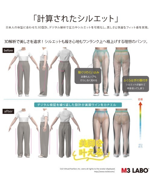 Right-on(ライトオン)の「【OWN】「キレカナ」3Dワイドパンツ(その他パンツ・レディース・ネイビー/ベージュ/ブラック・M/L/XL/S)」の11枚目の写真