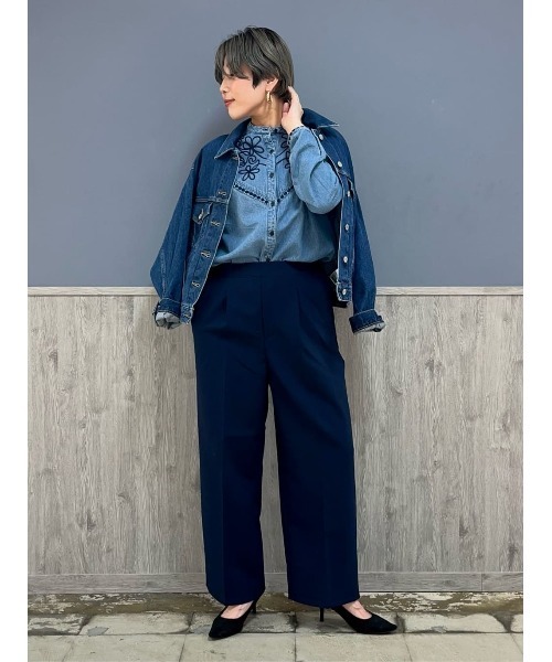 Right-on(ライトオン)の「【OWN】「キレカナ」3Dワイドパンツ(その他パンツ・レディース・ネイビー/ベージュ/ブラック・M/L/XL/S)」の22枚目の写真