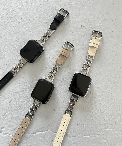 Me%（ミィパーセント）の「【ステンレス】AppleWatchチェーンゴウヒバンド 326036（デジタル腕時計・レディース・アイボリー/ブラック/ベージュ・MEDIUM）」の10枚目の写真